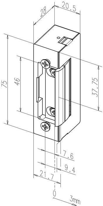 Actual product image Assa Abloy Electric strike 17E 8-16 V AC/DC standard DIN left / right with FaFix (Wooden door, Object door, Indoor)