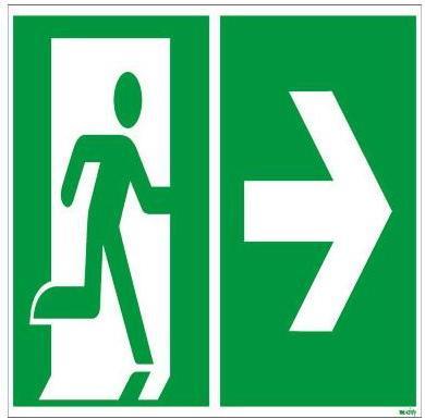 Image du produit Soennecken Panneau de signalisation Voie de secours droite 30x15cm PVC rigide