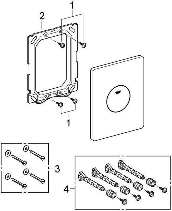 Actual product image Grohe Skate WC pressure flush, wall-mounted, chrome