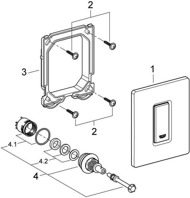 Actual product image Grohe Skate Cosmopolitan actuator plate, for urinal, alpine white