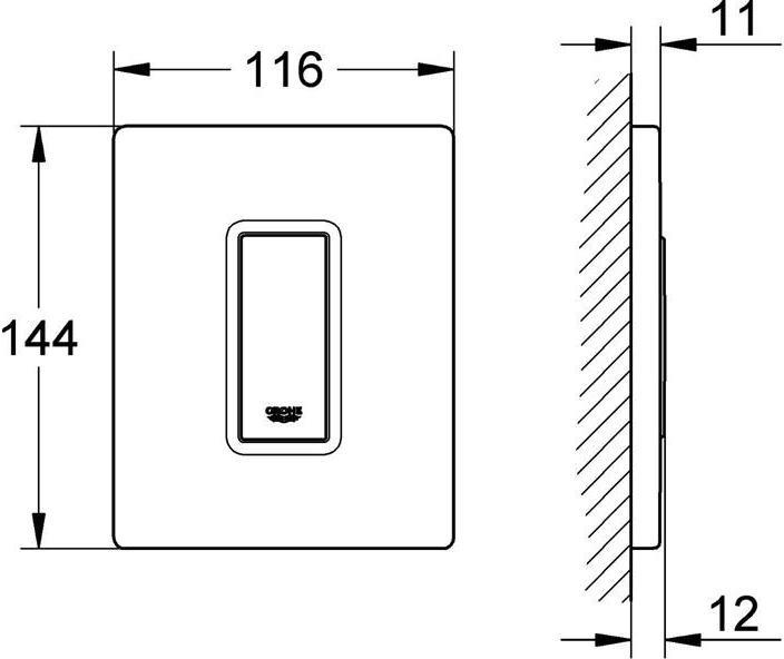 Actual product image Grohe Skate Cosmopolitan actuator plate, for urinal, alpine white