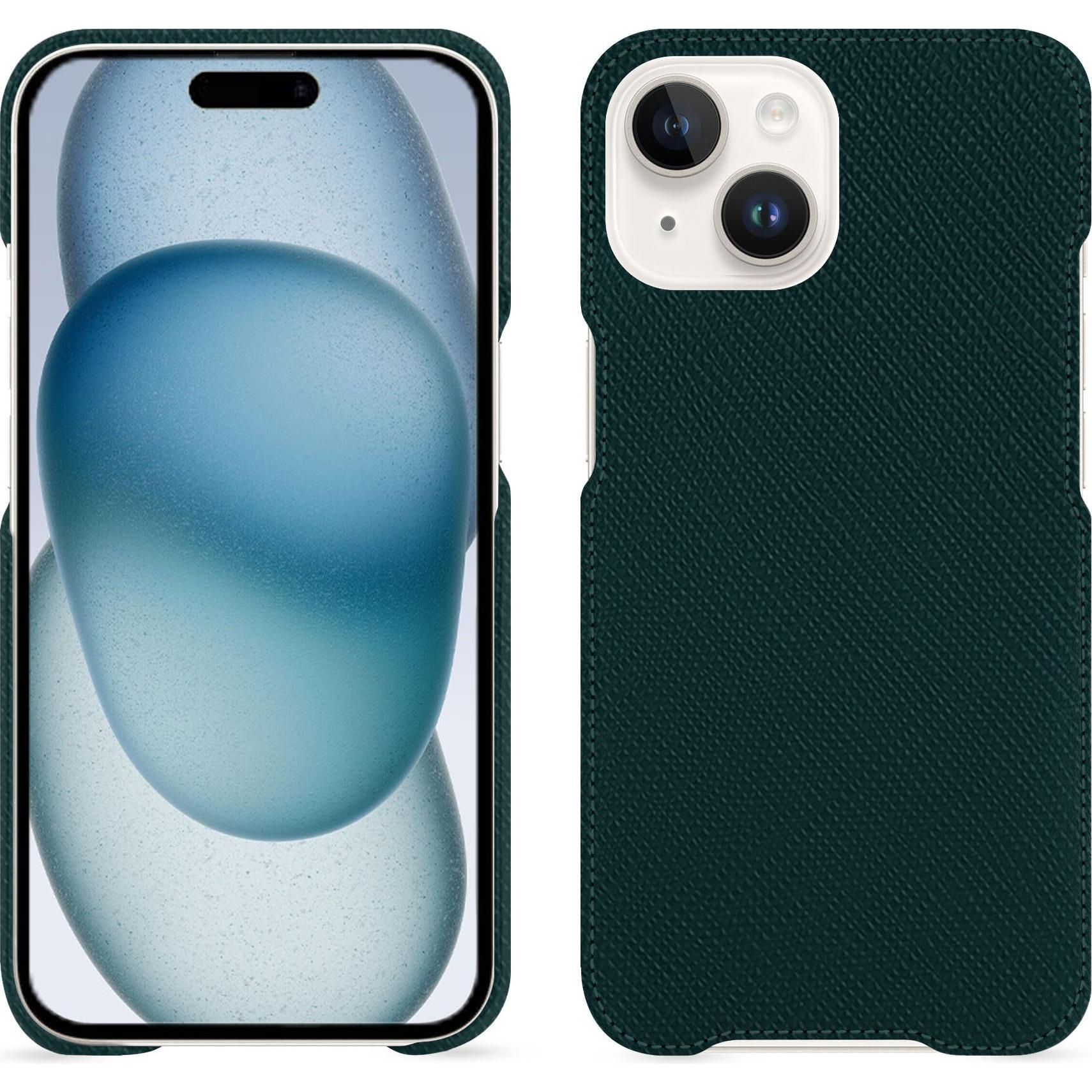 Noreve Lederschutzhülle (Apple iPhone 15), Smartphone Hülle, Grün