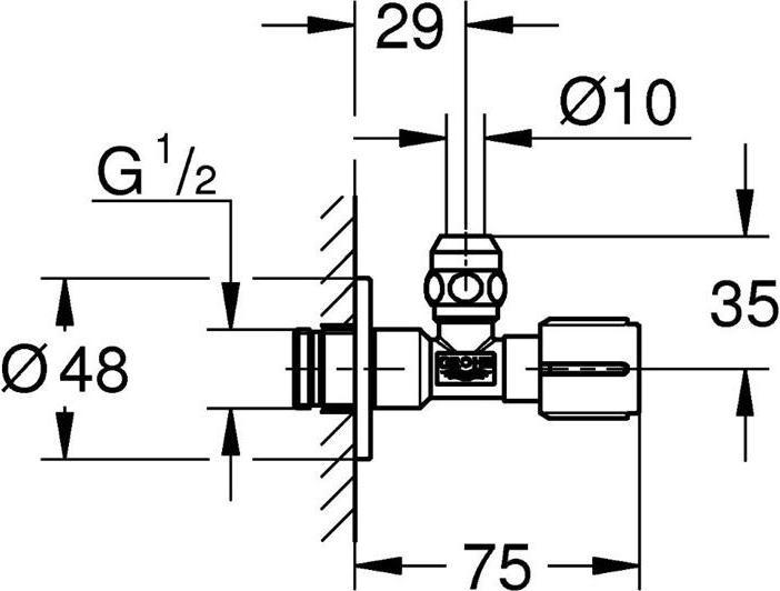 Produktbild Grohe Eckventil 1/2" 22039AL0 selbstdichtend hard graphite gebrstet
