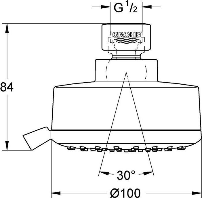 Actual product image Grohe Overhead shower Tempesta Cosmopolitan 27591001 10 cm chrome (4 Beam types, 8.50 l/min)