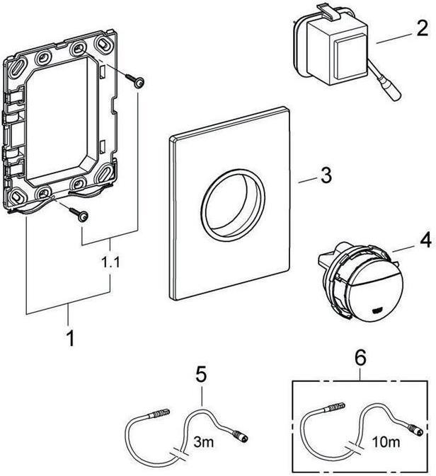 Actual product image Grohe Nova Light actuator plate, with effective LED light, chrome