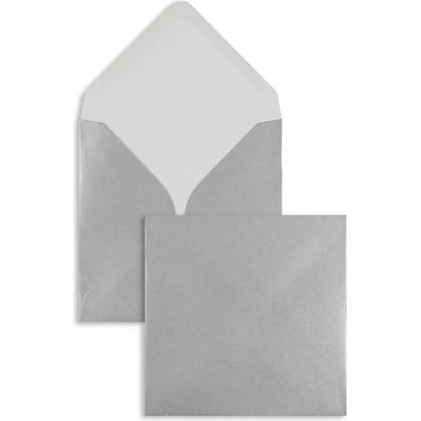 Blanke, Briefumschlag, Briefumschläge 155x155mm 100g/qm gummiert VE=100 Stück silber (100 x)