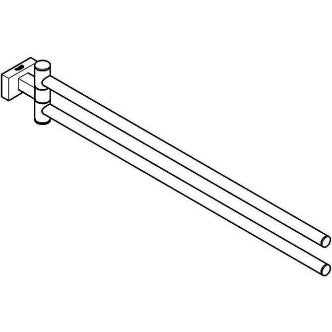 Thumbnail - Grohe, Handtuchhalter + Handtuchhaken, Handtuchstange Essential Cube hard graphite gebürstet 40624AL1