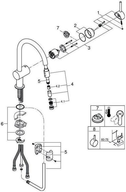 Immagine prodotto Grohe Miscelatore da cucina con doccetta Minta cromo lucido 32918000