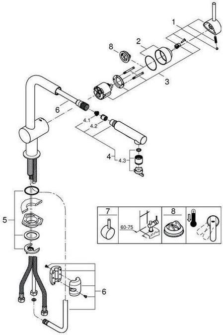 Image du produit Grohe Küchenarmatur mit Handbrause Minta supersteel matt 30274