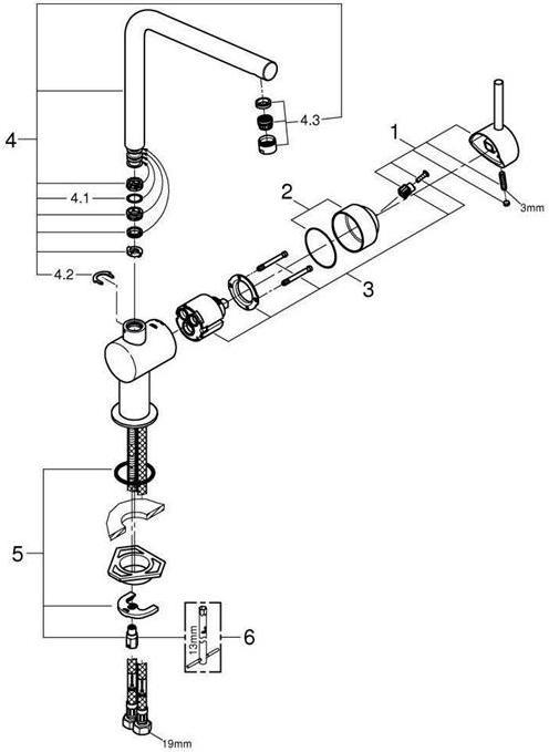 Immagine prodotto Grohe Rubinetto da cucina con miscelatore monocomando Minta cromo lucido 31375000