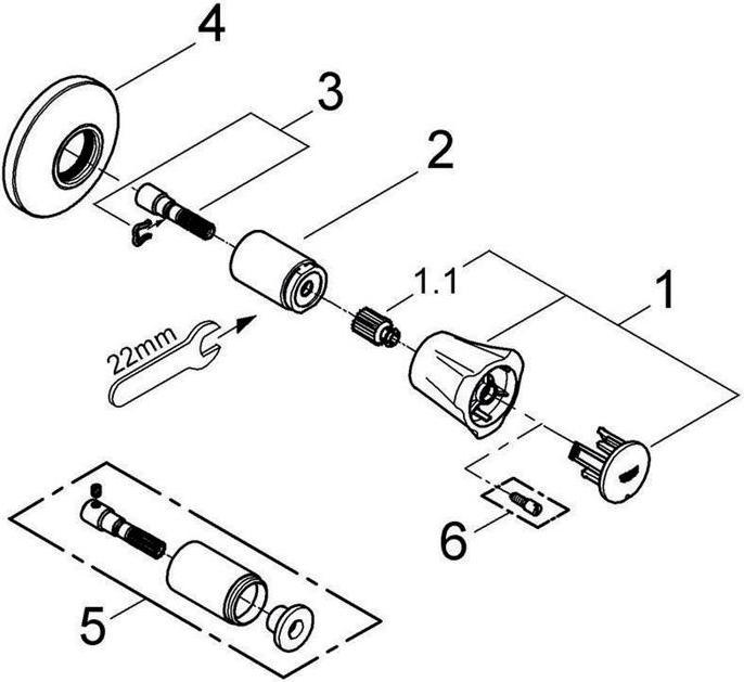 Actual product image Grohe Top unit for concealed valve Costa 19854001