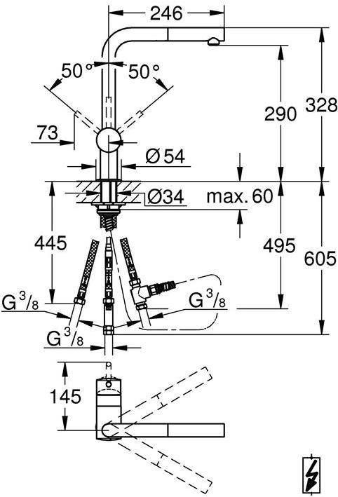 Immagine prodotto Grohe Miscelatore a bassa pressione con doccetta Minta cromo lucido 31397000