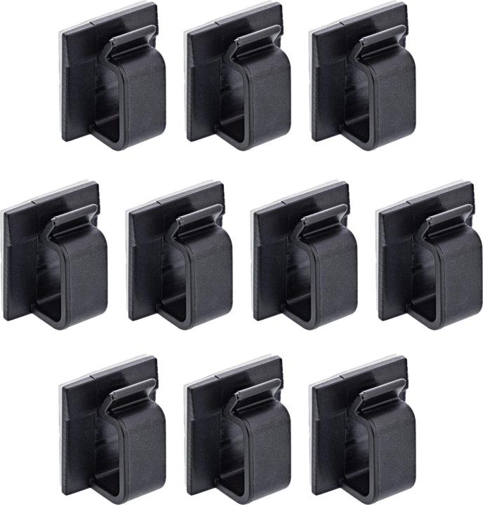 InLine 10er Pack ® Kabelmanager Klebesockel XL, Nylon, 3M-Klebepad, schwarz