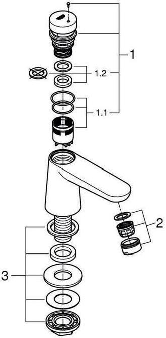 Produktbild Grohe Standventil Euroeco CT 36265000 chrom ohne Ablaufgarnitur