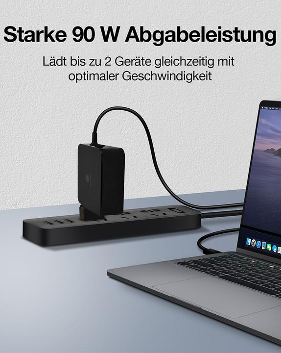Produktbild Icy Box IB-PS101-PD Universal Notebook Netzteil USB-C 90W 1,8m Kabel (90 W)