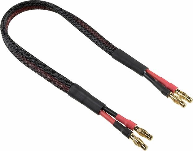 Actual product image Team Corally Charging cable 4 mm banana gold plugs 14 AWG ULTRA V+ silicone cable 30cm 1 pc