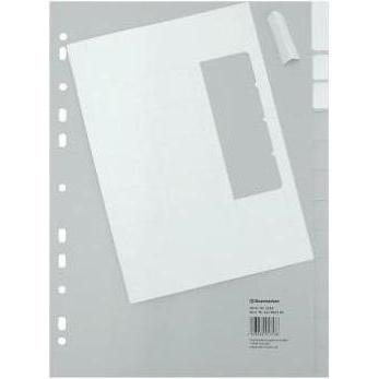 Soennecken, Ordner Zubehör, Register 1517 DIN A4 blanko volle Höhe 20Blatt PP grau