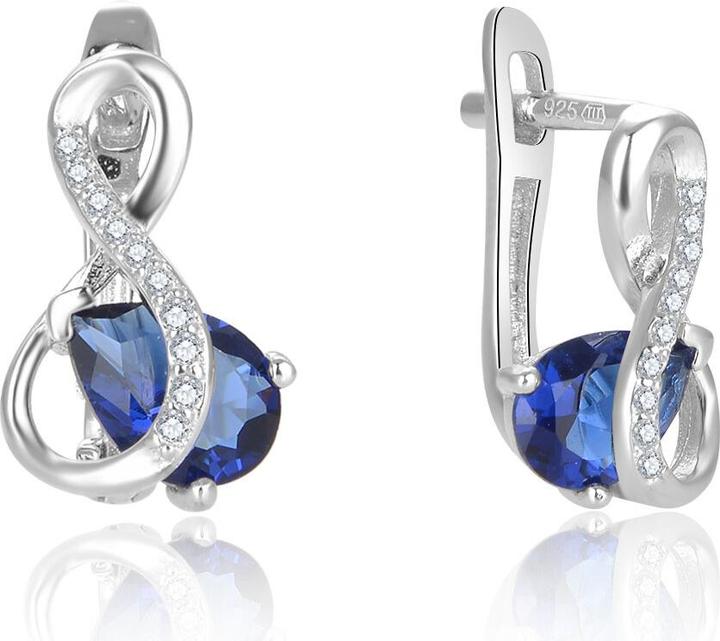 Image du produit Beneto Boucles d'oreilles argent brillant avec zircon AGUC2692-DB (L)
