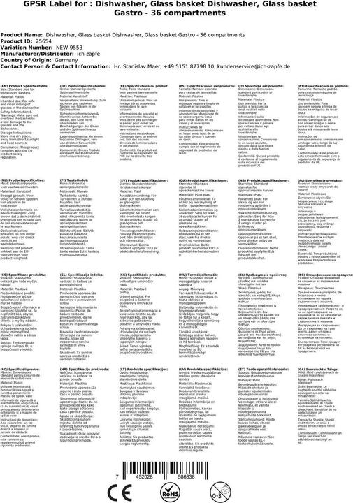 Produktbild Ich-zapfe Spülmaschinenkorb, Gläserkorb Spülmaschine, Gläserkorb Gastro - 36 Einteilungen