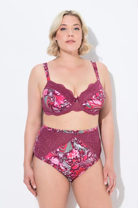 Actual product image Ulla Popken Floral Print Underwire Bra (90 E)
