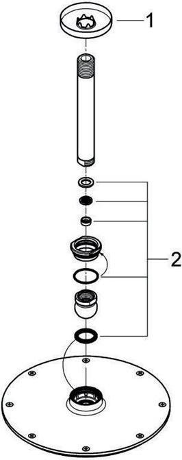 Produktbild Grohe Kopfbrause Set Rainshower Cosmopolitan 210 26063000 21 cm inkl. Deckenanschluss 14,2 cm chr (1 Strahlart, 8.50 l/min)