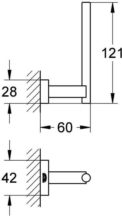 Immagine prodotto Grohe Porta rotolo di ricambio Essential Cube in grafite dura spazzolata 40623AL1