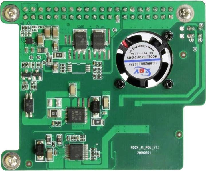 Actual product image Allnet Radxa Rock 3A zbh. PoE Hat / Shield 802.3AT