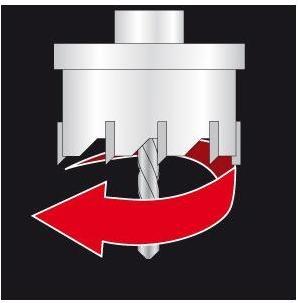 Image du produit Ruko Porte-embout 10 mm SDS-plus avec foret de guidage Scies cloches bi-métal HSSE-Co8 Ø 32-210mm (210 mm, 32 mm)