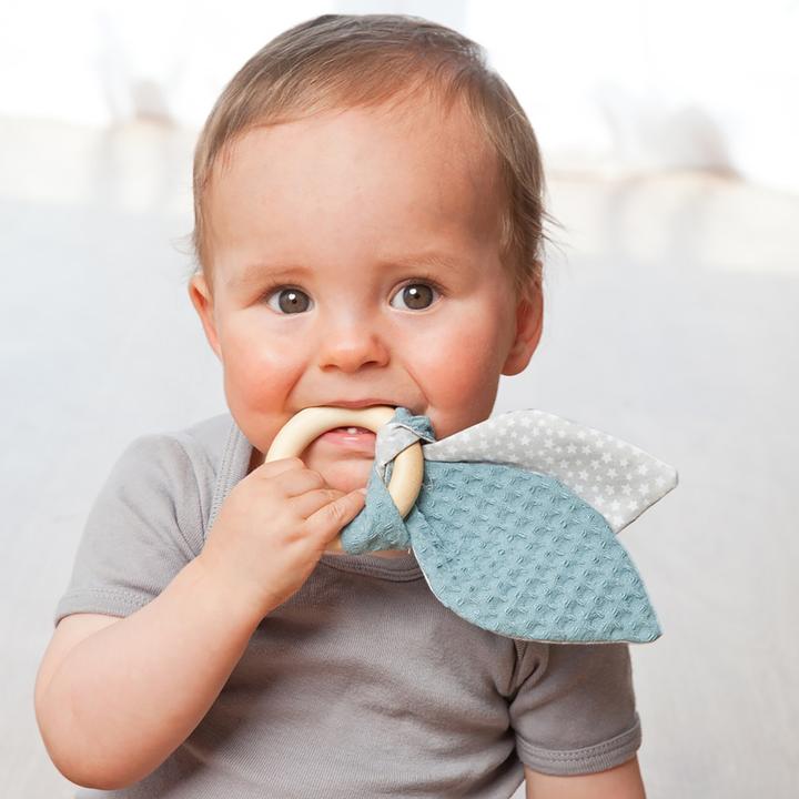 Image du produit Grünspecht Hochet avec oreilles en tissu
