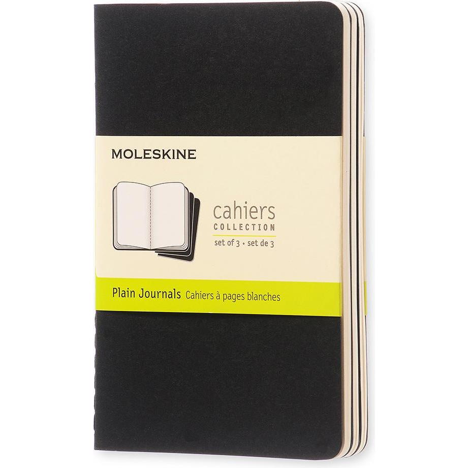 Moleskine, Heft + Block, Cahier Pocket 3er Set (A6, Blanko, Weicher Einband)