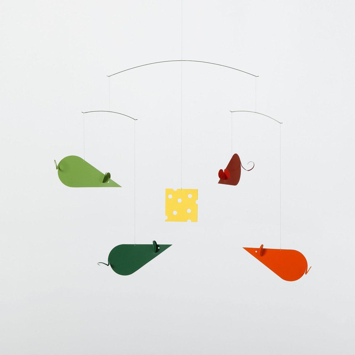 Thumbnail - Flensted Mobiles, Babymobile, Käsemäuse Mobile mit Geschenkumschlag &