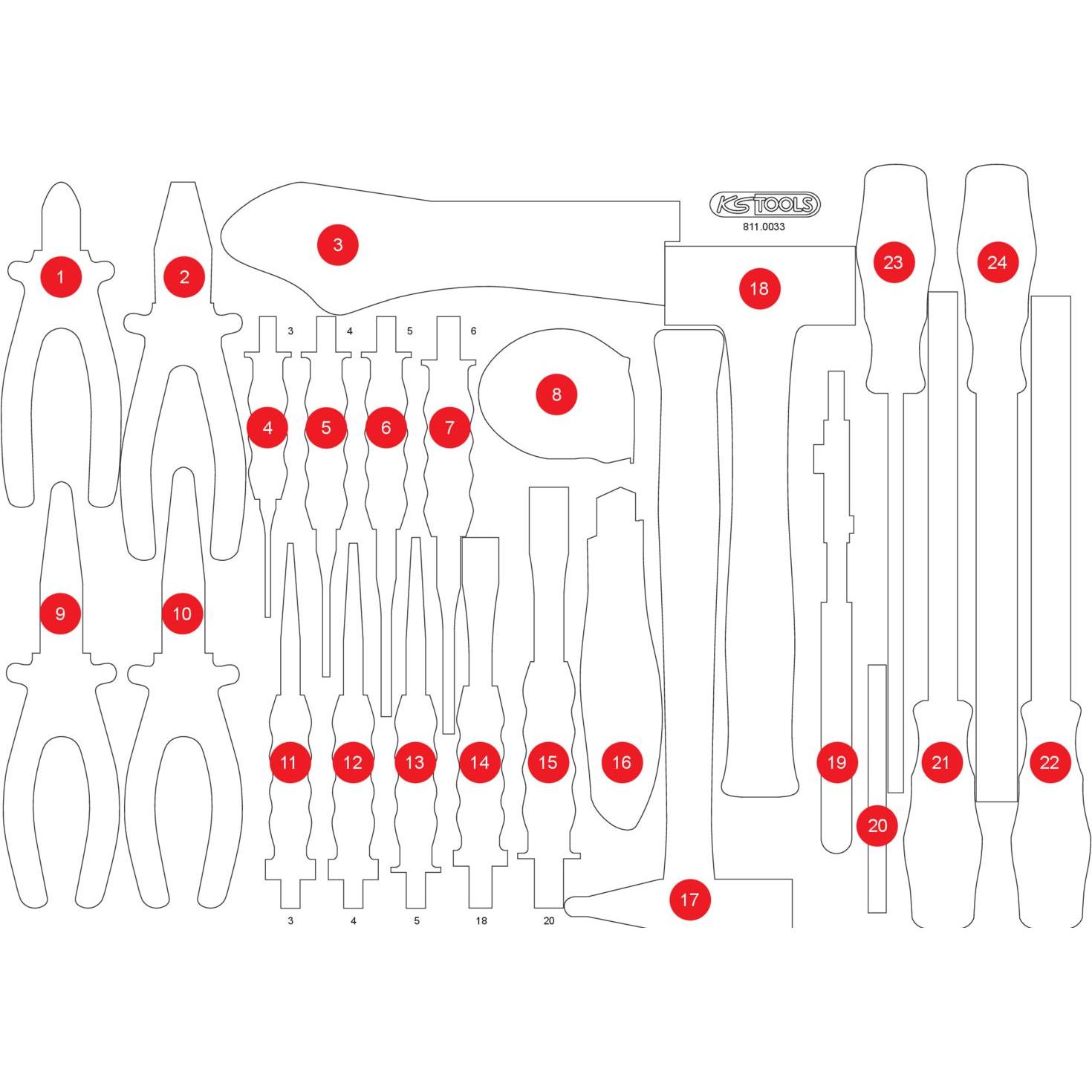 KS Tools, Zubehör Werkzeugaufbewahrung, 811.0033-97