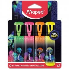 Produktbild Maped Deepsea Paradise Textmarker farbsortiert, 4 St. (Mehrfarbig, 5 mm, 4 x)