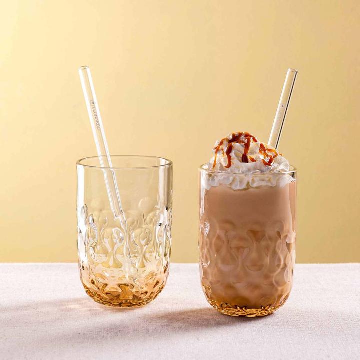 Produktbild Leonardo Latte Macchiato Becher Gocce 390 ml, 2 Sück, Orange (390 ml, 2x)
