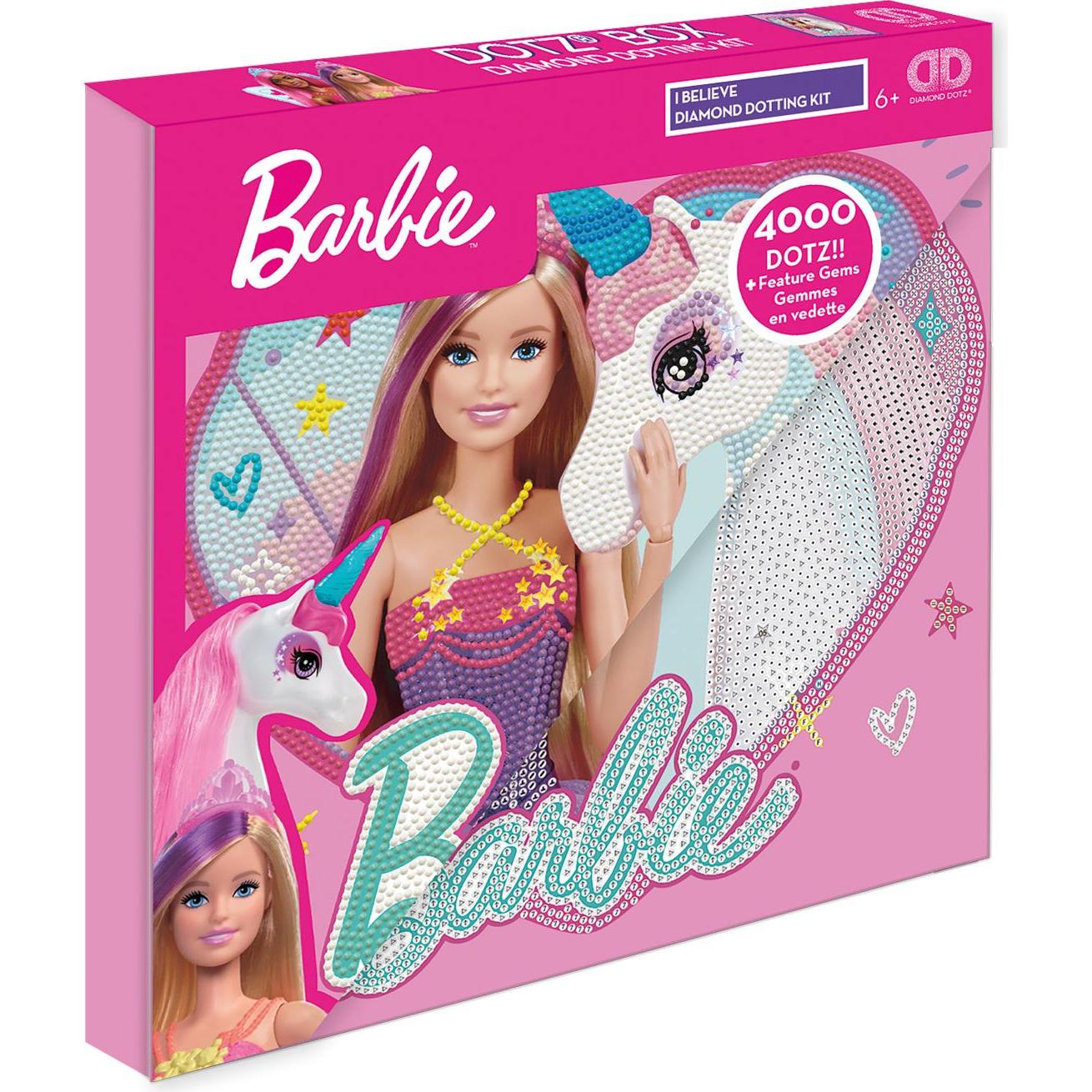 Diamond Dotz DOTZ BOX Original Diamond Painting Set Barbie "I Believe", Kreativset mit glitzernden Diamant Mos