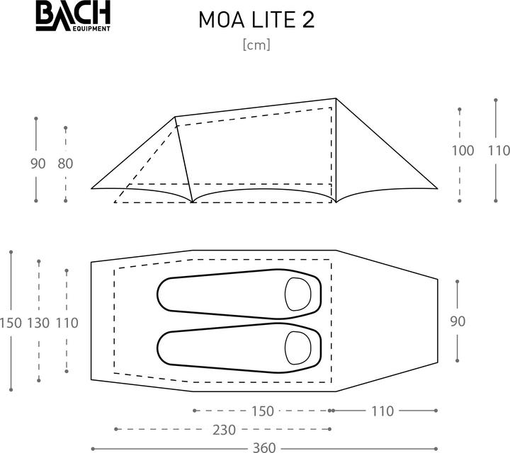 Actual product image Bach Moa 2 Lite (Tunnel tent, 1.80 kg, 2 persons)