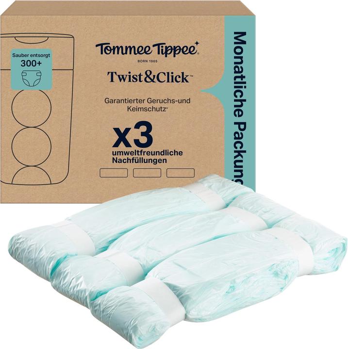 Actual product image Tommee Tippee 3er-Set Twist & Click Windeleimer-Nachfüllpack