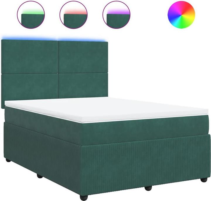 Produktbild vidaXL Bo x springbett mit Matratze 140 x 200 cm Samt (140 x 200 cm)