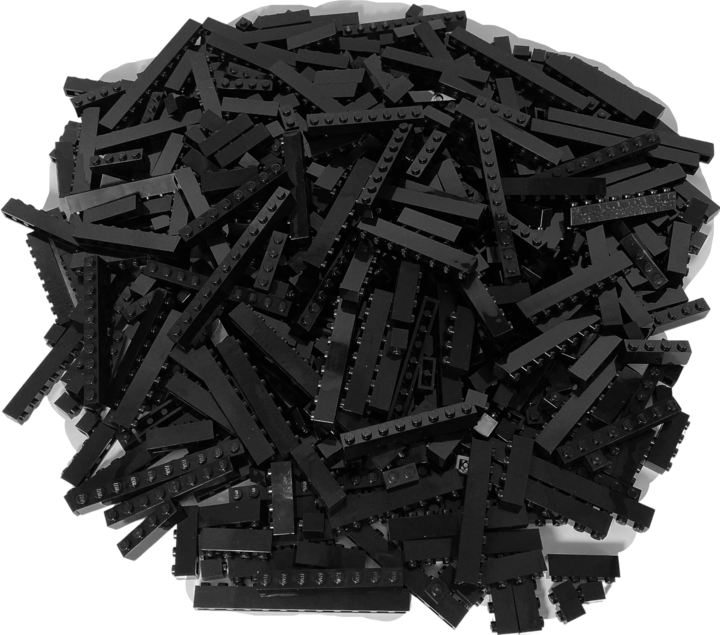 Actual product image LEGO bricks black 1-row mixed - NEW! Quantity 100x (LEGO Classic)