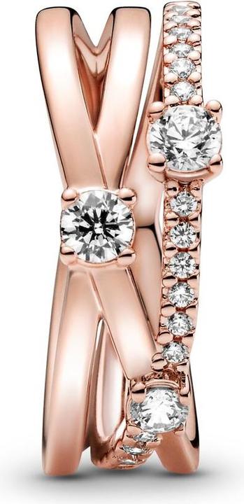 Actual product image Pandora Rose Sparkling Triple Band Ring (52)