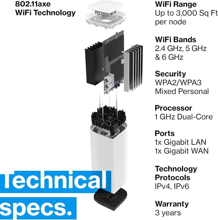 Immagine prodotto Linksys MX6202 Router WiFi Mesh Tri-Band