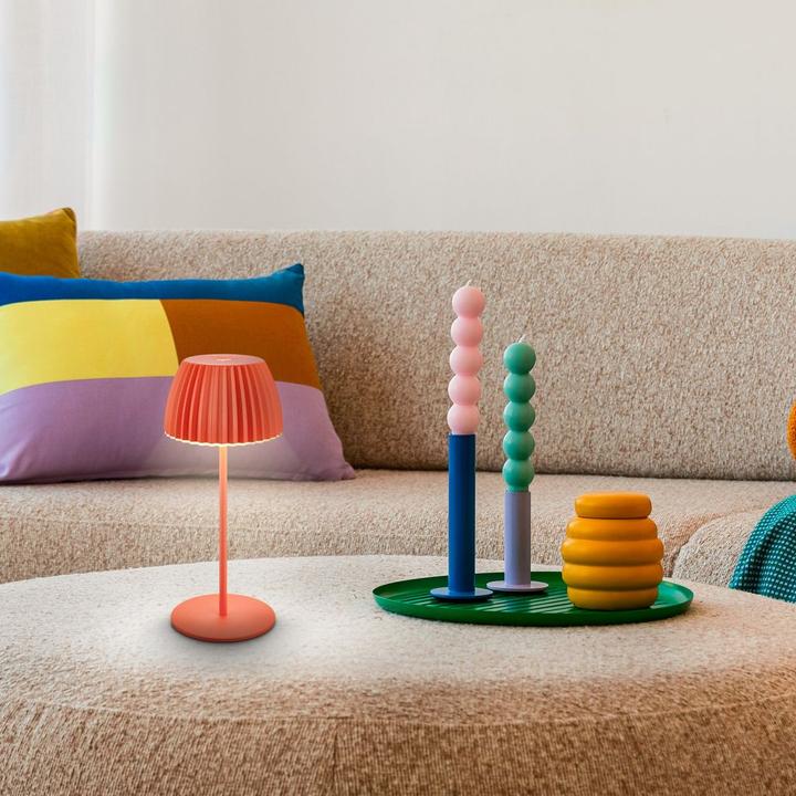 Produktbild Briloner Brilo unplugged RIFFLE Akku Mini Tischleuchte mit Lichtkante - Orange (150 lm)