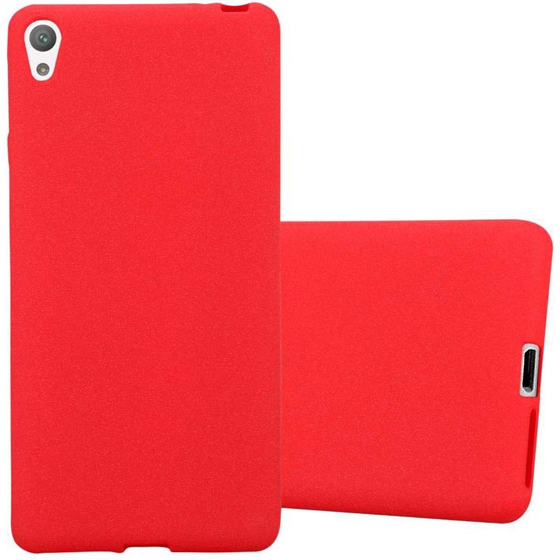 Cadorabo TPU Frosted Cover (Sony Xperia E5), Smartphone Hülle, Rot