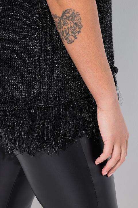 Immagine prodotto Miamoda Strickshirt, oversized, Glitzer-Effekt, Fransensaum (50, 52)