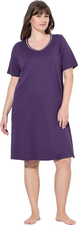 Actual product image Ulla Popken 2 Pack Short Sleeve Nightshirts - Dot, Solid (58)