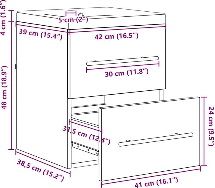 Produktbild vidaXL Badezimmerschrank (39 x 42 x 52 cm)