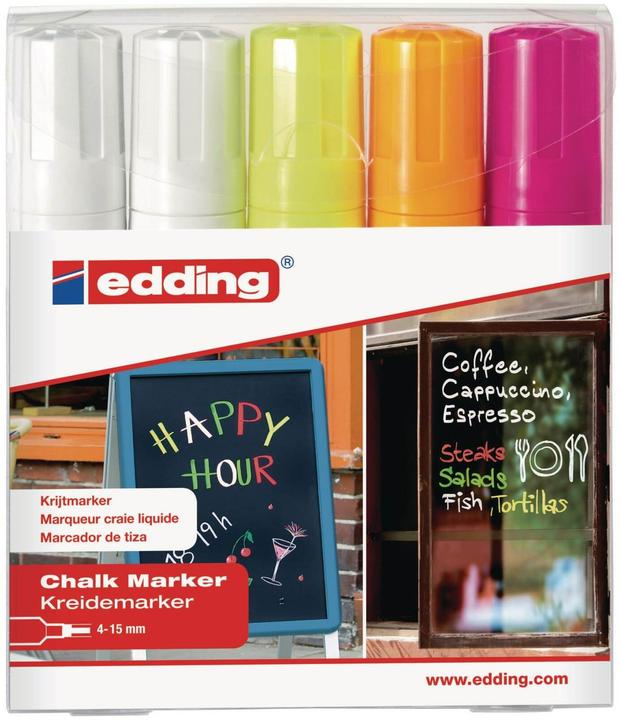 Edding Bearbeitungskreidemarker E-4090, 4-15 mm, 5 Stk., Farbmischung (5x)