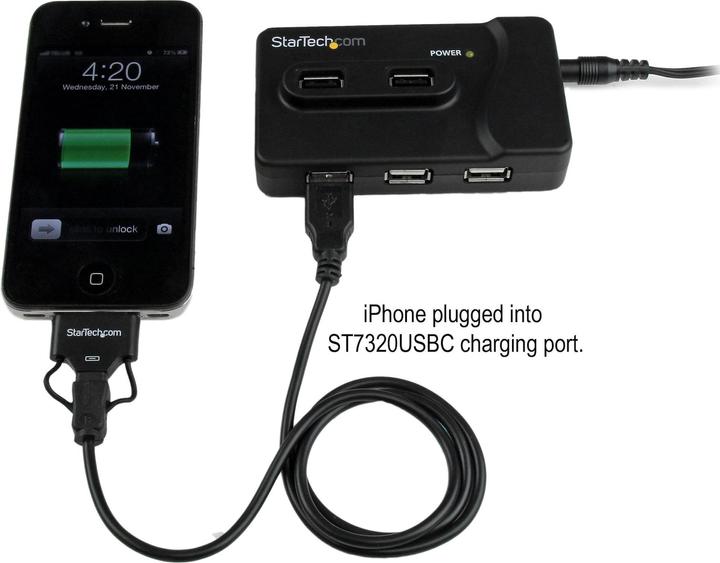 Produktbild StarTech 7 Port USB 3.0/2.0 Hub with Charger (USB-B, 7 Ports)