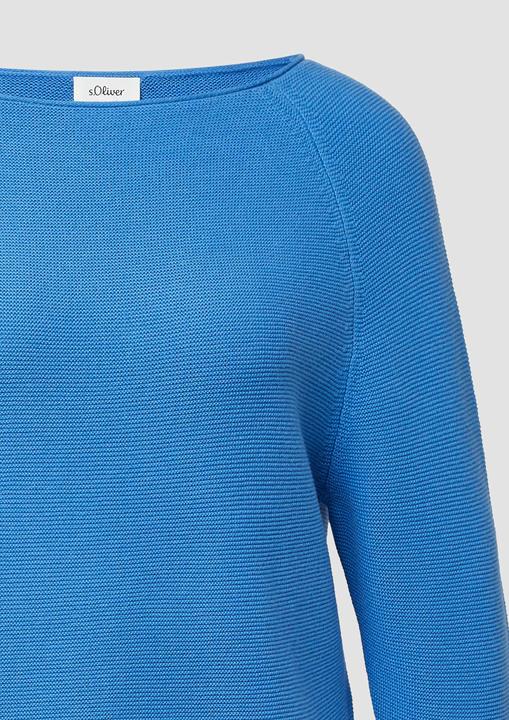 Produktbild s.Oliver Strickpullover Strickpullover mit U-Boot-Ausschnitt und Rollsaum (38)