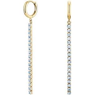 Thumbnail - Rosefield, Ohrringe, - Charming gold-plated earrings with blue crystals Tennis JETBG-J918